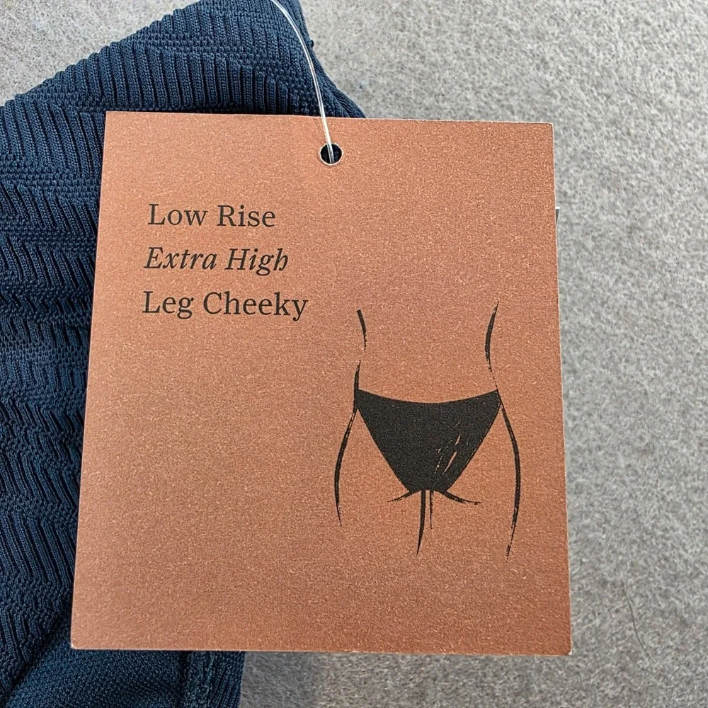 Shade & Shore XL Teal Blue Low Rise Extra High Leg Cheeky Swimsuit Bottom‎ NEW